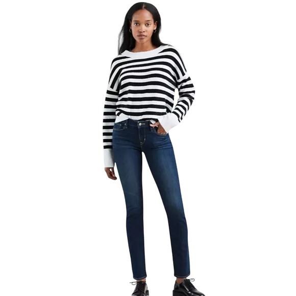 Levi Strauss Signature Denim - Signature Levi Strauss Gold Dark Washed Denim Blue Mid Rise Skinny Jeans 6M 28W